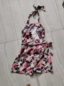 Floral Halter Neck Romper