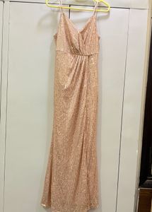Sparkling Sequin Maxi Dress with High Slit