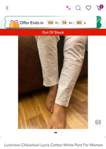 Vintage Cream Khadi fabric embroidered Pant