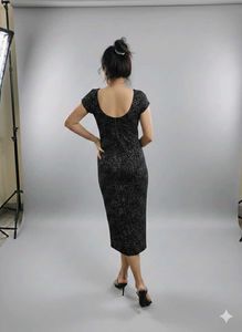 H&amp;M Black &amp; White Bleached Splatter Bodycon Dress