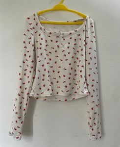 Cute Floral Long Sleeve Top