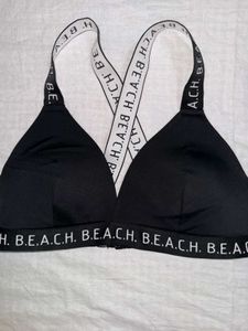 Black Bikini Top with Logo Band