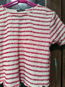Chic Striped Textured Top