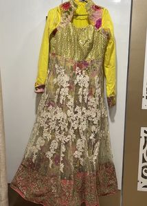 Stunning Yellow Embroidered Lehenga Choli