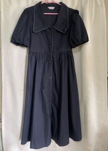 Chic navy blue Dress with Peter Pan Collar