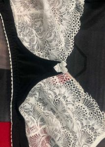 Black Bra with Lace Trim