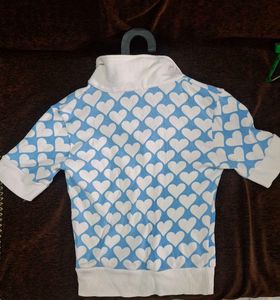 a cute blue heart crop top