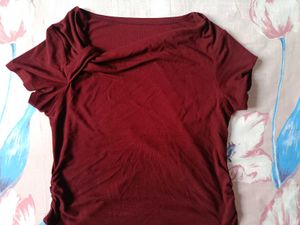 maroon crop top for women