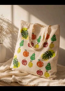 tropical fruit tote bag