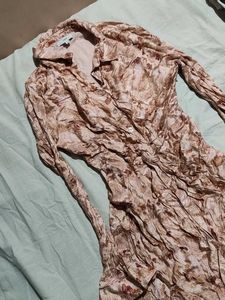 Abstract Print Collared Button-Up Dress