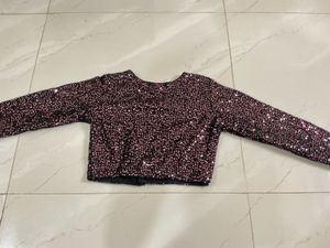 Sparkling Sequin Blouse with skirt