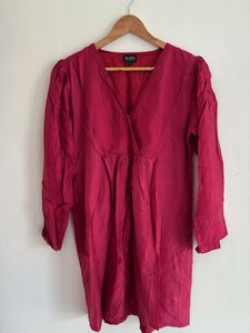 V-Neck red Midi top