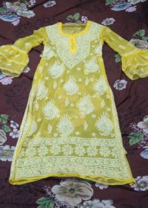 Yellow Chikankari Kurta