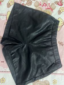 Black Faux Leather Shorts