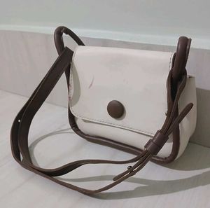 Chic Cream Crossbody Bag with Scarf Accent