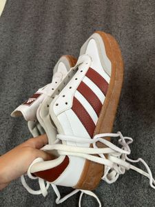 Adidas White &amp; Maroon Sneakers