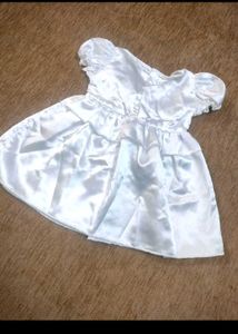 White Satin Baby Dress Set