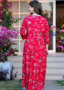 Beautiful Red Floral Kurta Set