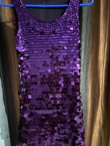 Purple Sequin Mini Dress