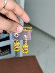 Golden Jhumka Earrings