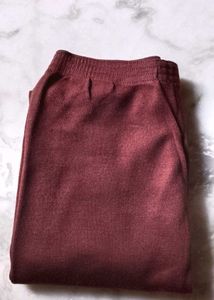 Brand New woollen STRETCH Maroon pajami