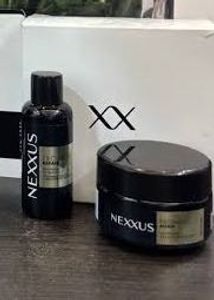 Nexxus shampoo and hair mask with card holder