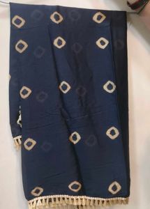 Stylish Navy Dupatta with Tassels