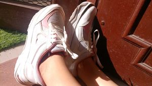 Cute Pink &amp; White Love Sneakers