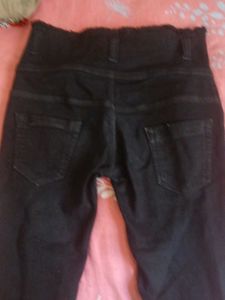 High-Waisted Black Denim Jeans