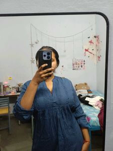 Blue Checked Kurta