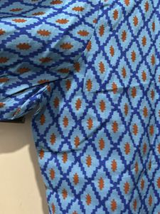 Blue Printed Womens Kurta