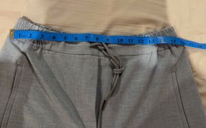 Zara - Gray Cropped Casual Pants