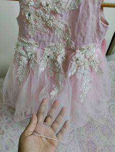 Pink Baby Dress with Pearls