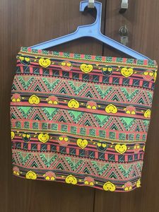 UNUSED Mini Skirt - Funky Smiley Graphic