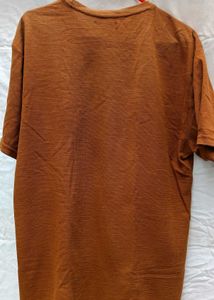Men's Textured Brown T-Shirt | Zudio