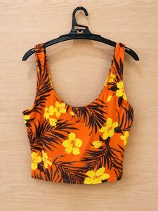 Orange tropical top 🧡 Padded