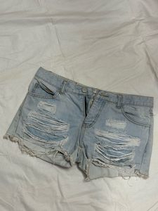 Distressed Denim Shorts