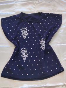 Cute Navy Polka Dot Ice Cream T-Shirt