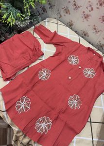 Rust cord Set with Floral Embellishments😍