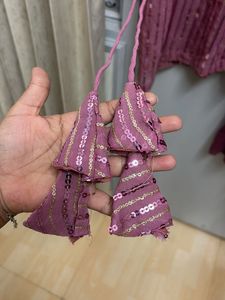 Pink Sequin Top &amp; Sharara Set