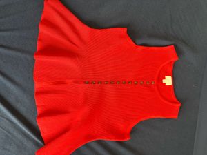 H&amp;M Vibrant Red Sleeveless Peplum Top
