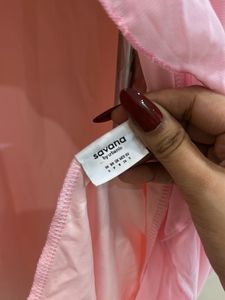 Pink Ruffle Slit Maxi Dress