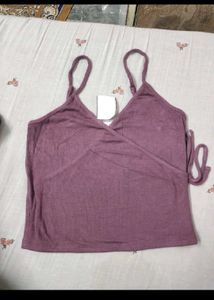 Ribbed Wrap Camisole Top
