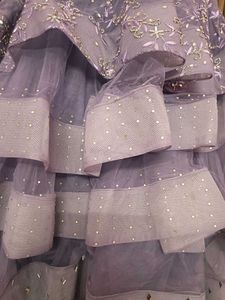 Lavender Ruffled Anarkali Dress