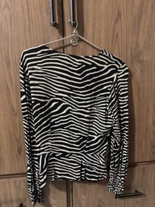 Chic Zebra Print Button-Up Top