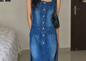 Stylish Denim Button-Up Dress