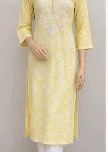 Yellow Chikankari Kurta