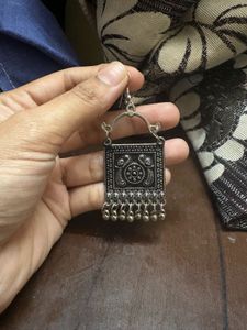 Traditional Oxidised Silver Earrings