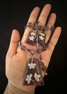 Stunning Amethyst & Diamond Necklace Set