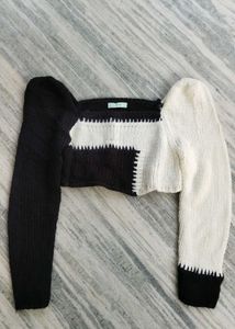 Black &amp; White Knit Sweater cruella inspired